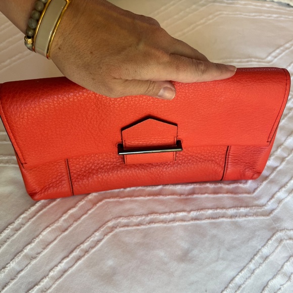 REED KRAKOFF LEATHER CLUTCH, CORAL - Picture 3 of 11